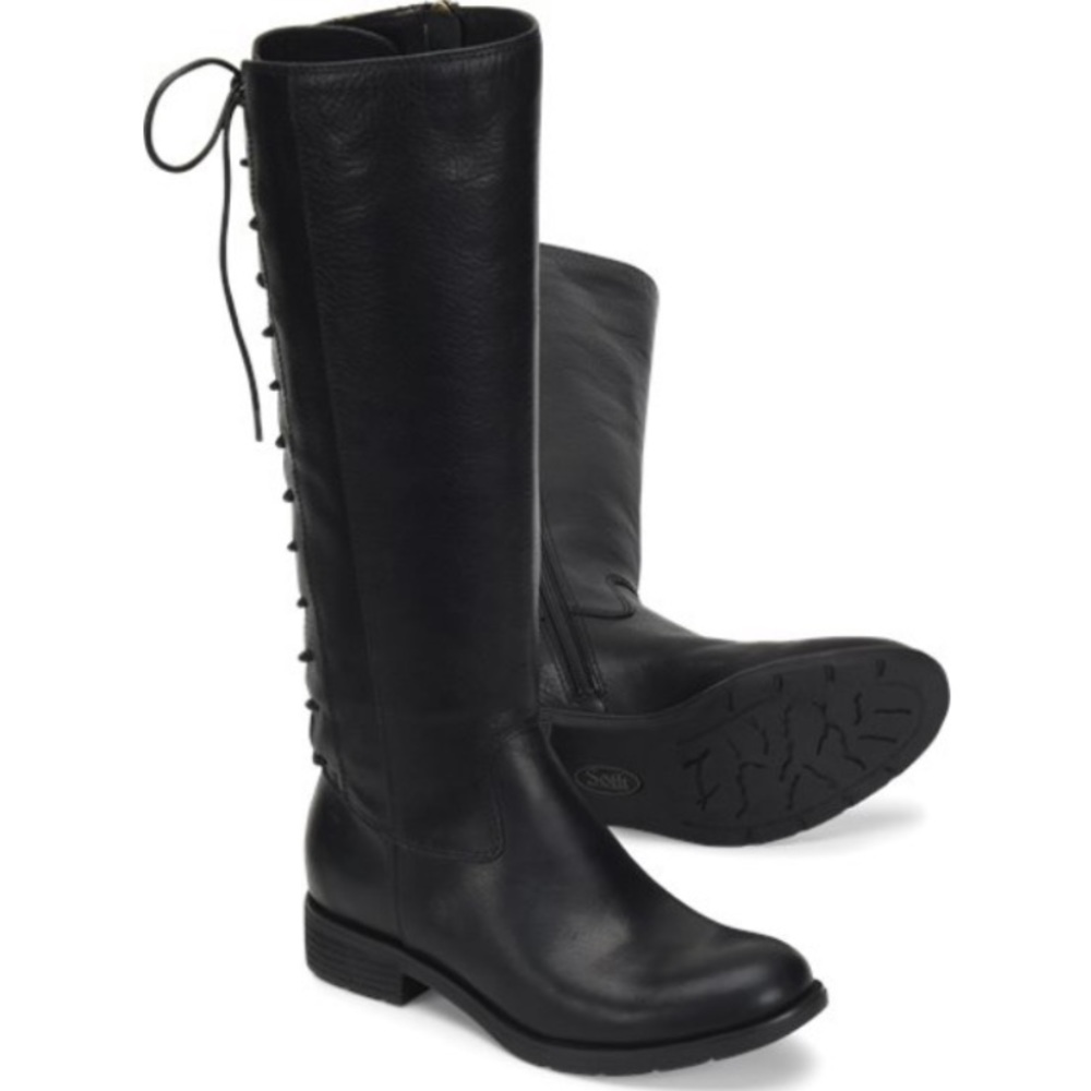 Sharnell-II Black Leather Boots by Sofft